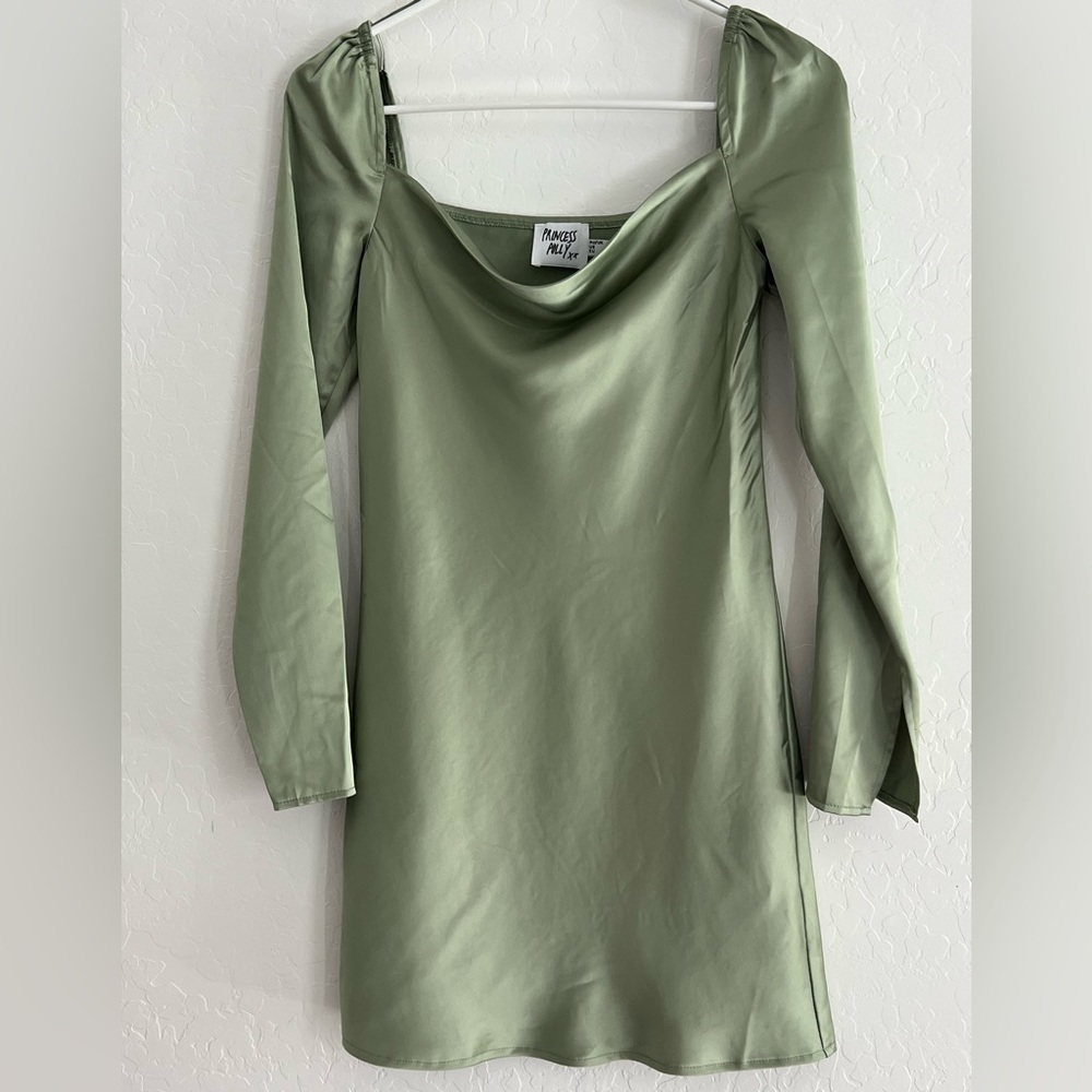 Princess Polly STAR POWER MINI DRESS In Sage - Picture 5 of 7